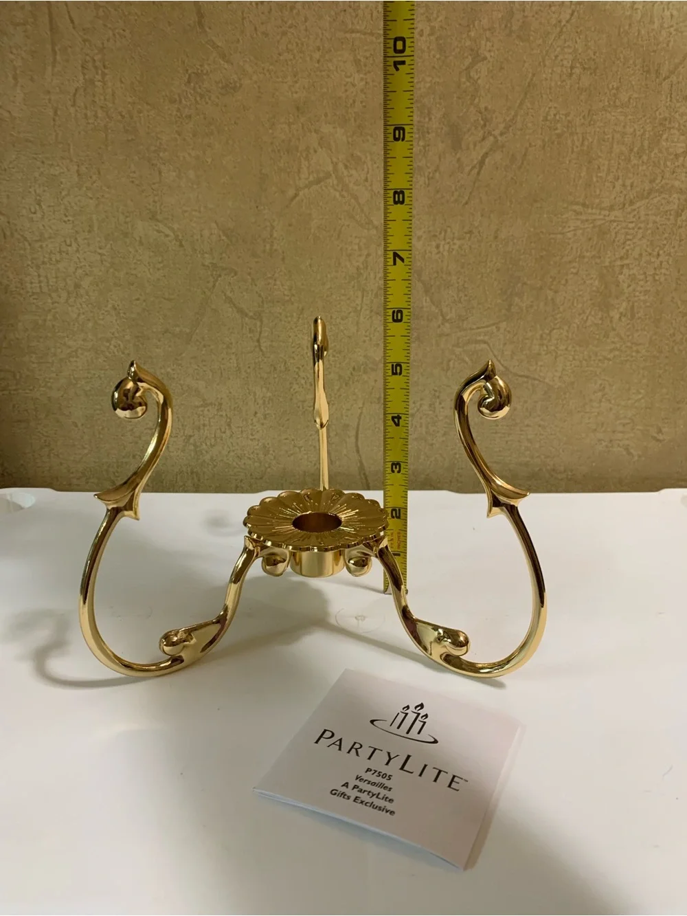 Partylite 24k gold plated Hurricane Candle Holder  P7505 NEW in Box